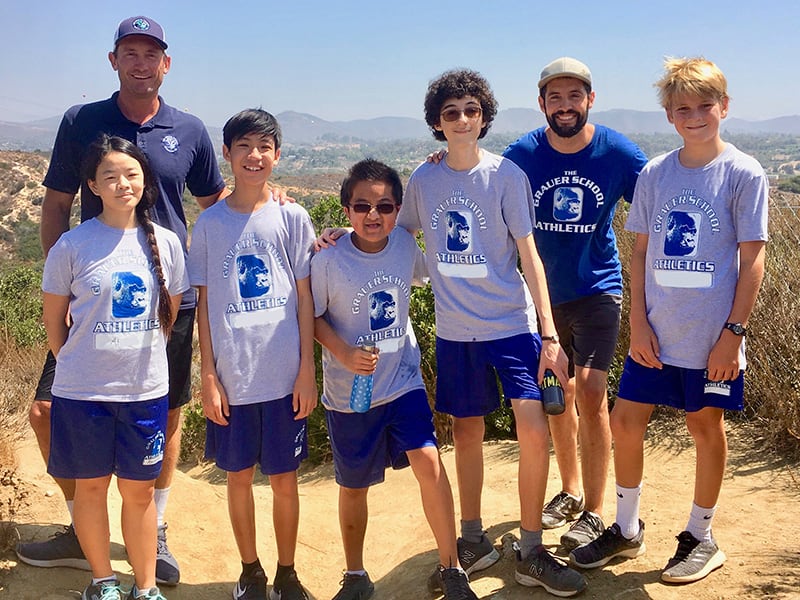 grauer school students on a PE hike