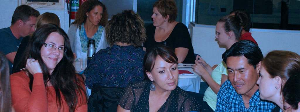 a social gathering during a CWI service learning institute