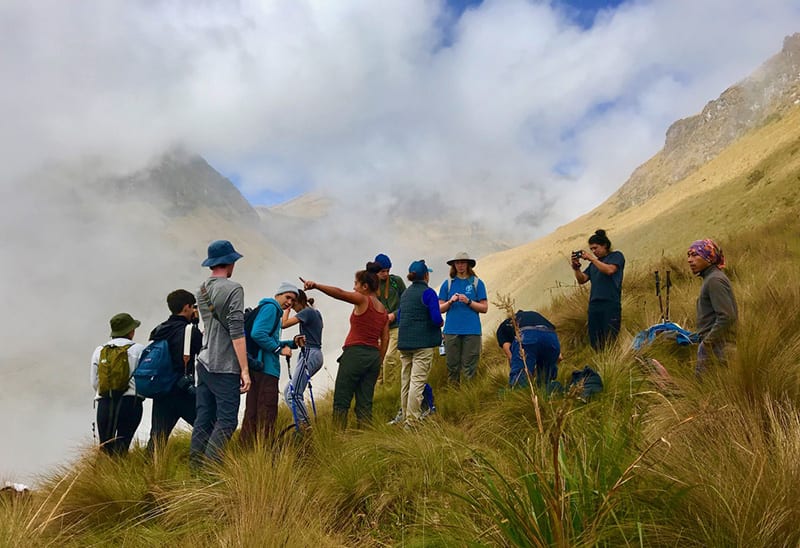 Grauer students high in the Andes mountains in Ecuador 